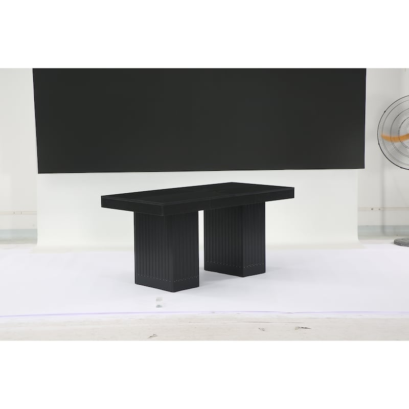 63-Inch Modern Office Computer Desk - Black