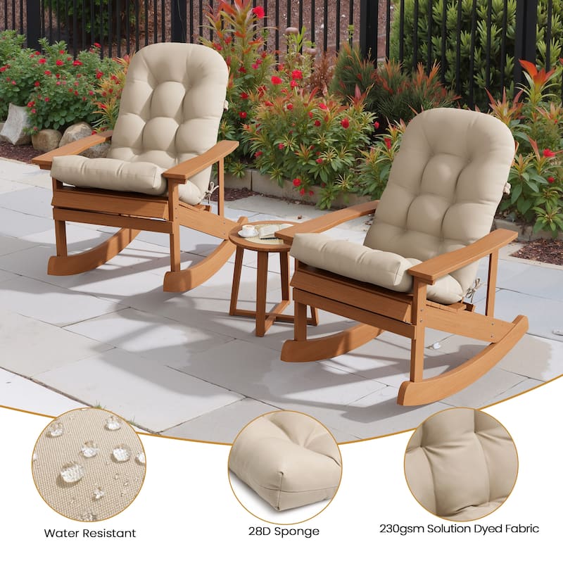 Outdoor Patio Adirondack Rocking Chair Cushions Thickened Chair Pad with Sunbrella