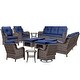 preview thumbnail 25 of 91, Outdoor Patio Furniture Set Brown Wicker Patio Conversation Seating Sets