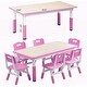 preview thumbnail 7 of 22, Height Adjustable Kids Table and 6 Chair Set - Multifunctional Desk with Ergonomically Designed Chairs