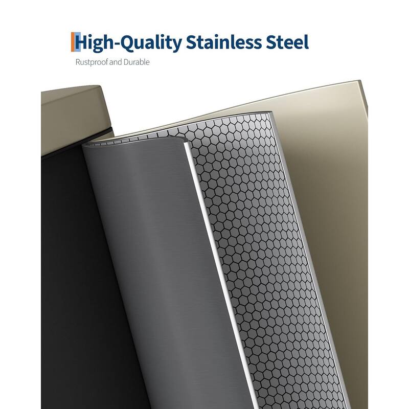 2.6 Gallon Stainless Steel Slim Trash Can, Step-on Garbage Bin for Narrow Space, Kitchen, Bathroom, Office