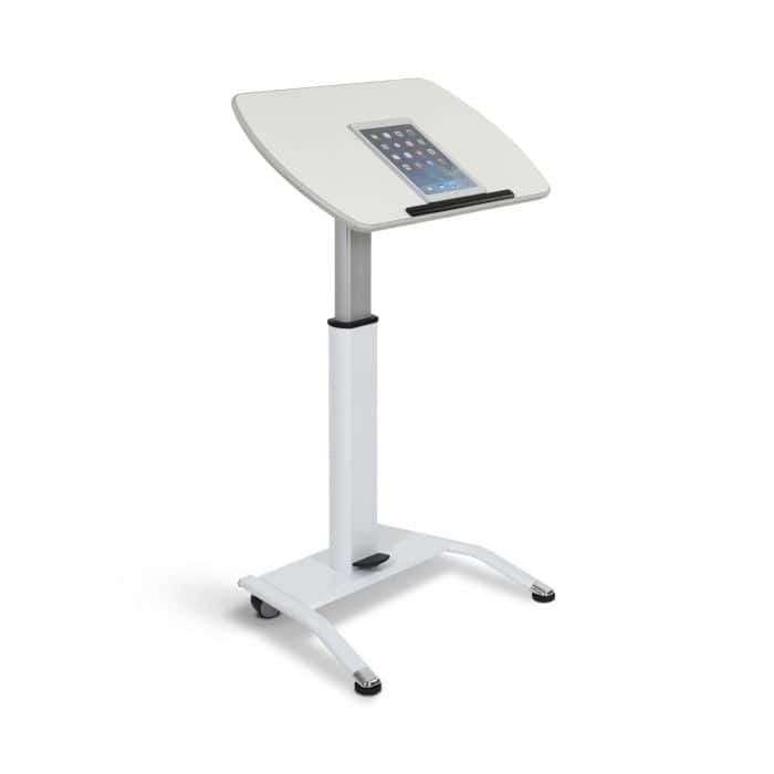 Luxor White Steel Pneumatic Height Adjustable Lectern