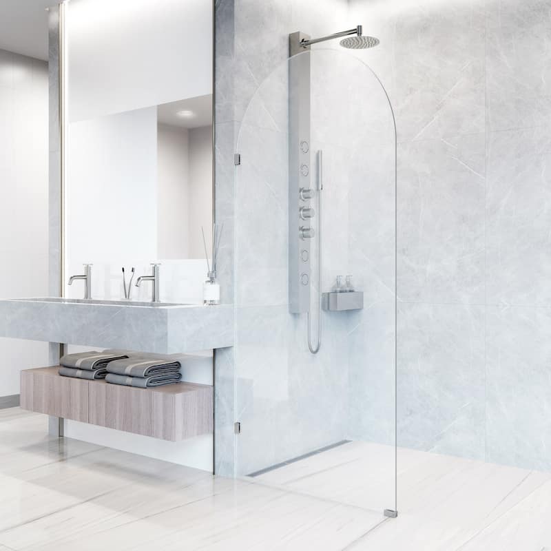 VIGO Arden 34" W x 78" H Frameless Fixed Shower Screen