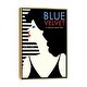preview thumbnail 2 of 10, iCanvas "Blue Velvet Minimalist Poster - Dorothy " by Popate Framed Canvas Print Gold - 26x18