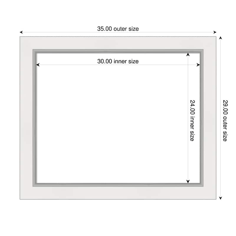 Amanti Art Eva Black Silver Framed Dry Erase Magnetic Board - 35 x 29 in - Eva White Silver