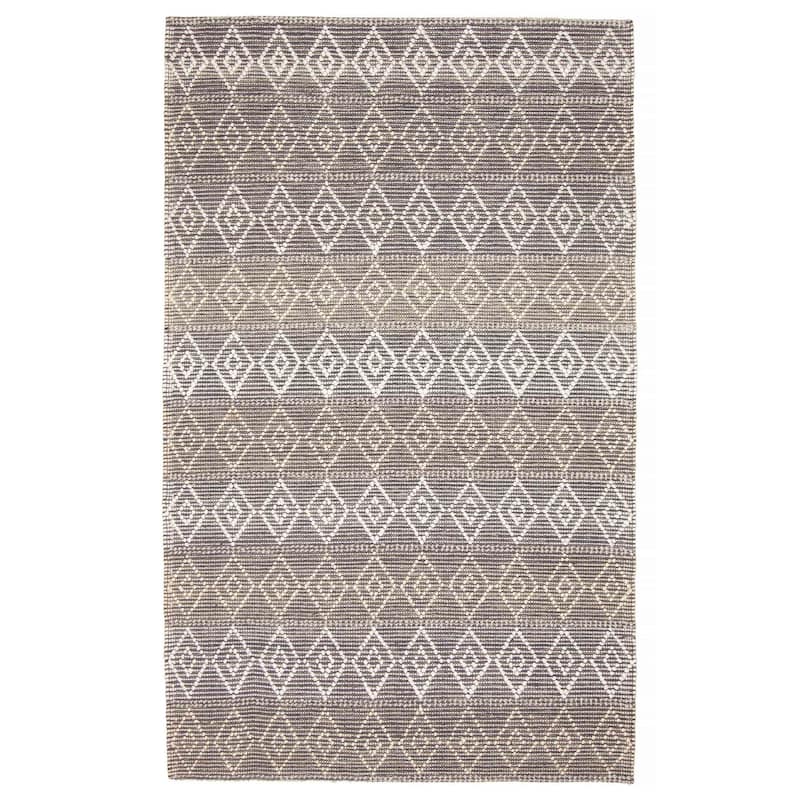 ECARPETGALLERY Braid weave Sienna Grey Wool Rug - 5'1 x 8'3 - Dark Grey - 5'1 x 8'3