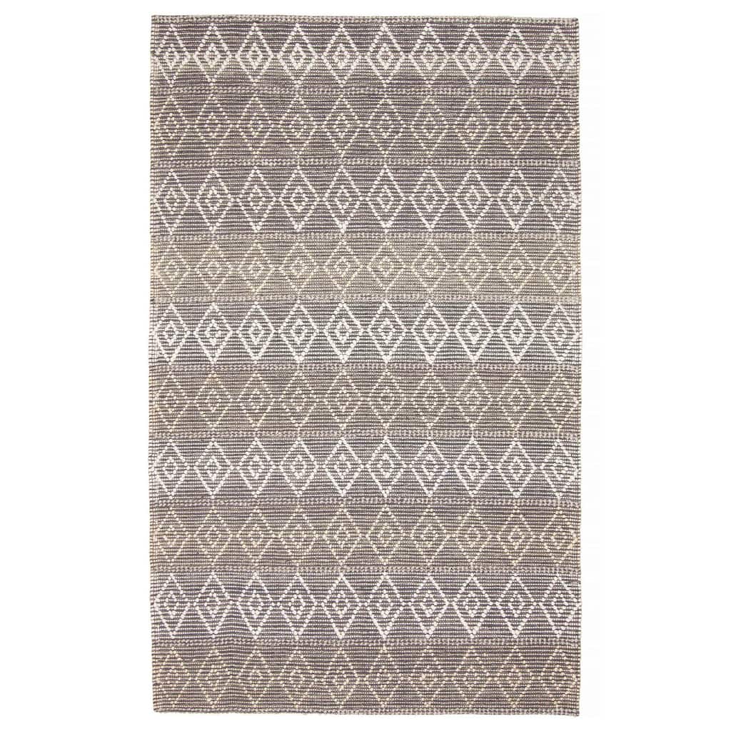 ECARPETGALLERY Braid weave Sienna Grey Wool Rug - 5'1 x 8'3