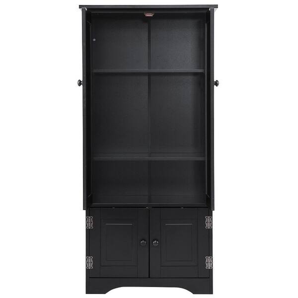 Shop Costway Accent Storage Cabinet Adjustable Shelves Antique 2
