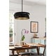preview thumbnail 2 of 3, Luxury Cosmopolitan Pendant, 5.5H x 16W, with Eclectic Style, Matte Black, UQL5680 by Urban Ambiance - 5.5''H x 16''W x 16''D