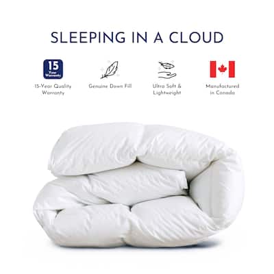 Highland Feather 750 Loft Hungarian White Goose Down Mostar Duvet/Comforter 500TC Casing with Corner Ties