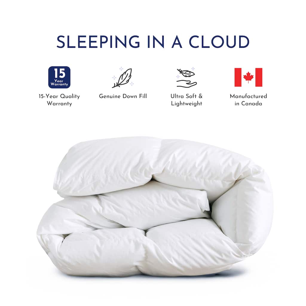 Highland Feather 750 Loft Hungarian White Goose Down Mostar Duvet/Comforter 500TC Casing with Corner Ties
