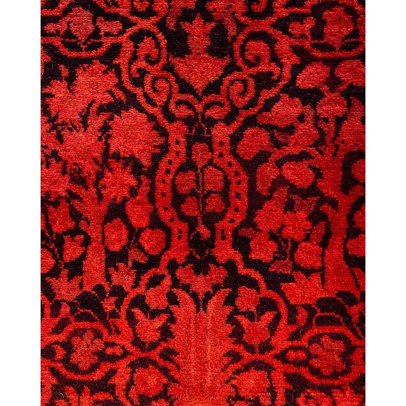 Contemporary Overdyed Wool Hand Knotted Runner - 2' 7" x 7' 8"