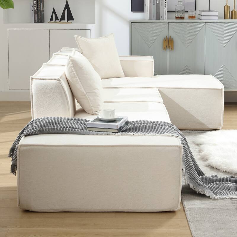 3-Seat Modern Modular Combination Free Installation L-Shaped Sofa Set