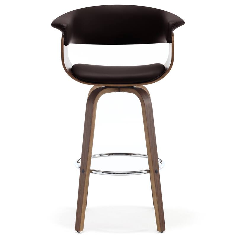 26"/29" Faux Leather Swivel Bar Stools, Wood Counter Stool