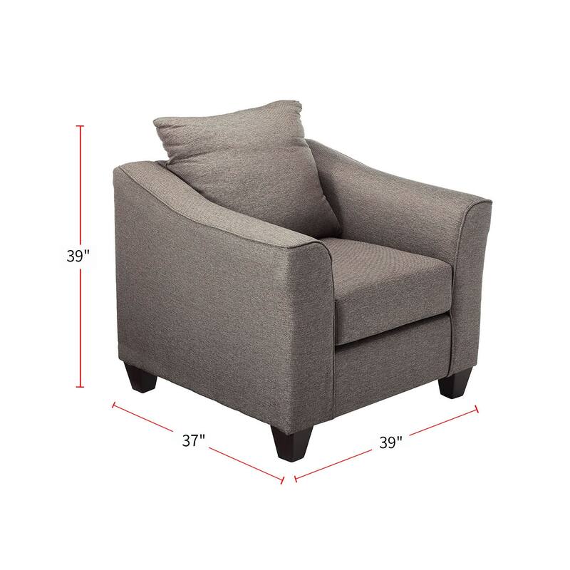 Casual Flared Accent Arm Chair In Grey/ Brown