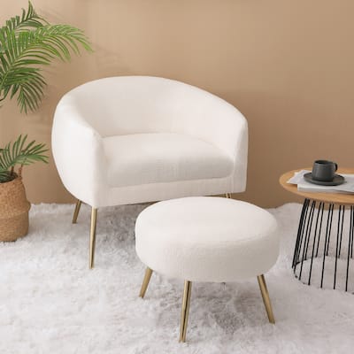 Modern Accent Chair with Ottoman for Living Room