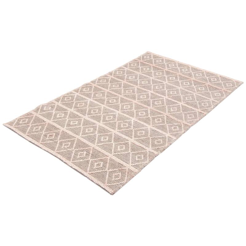 ECARPETGALLERY Braid weave Sienna Pink Wool Rug - 4'11 x 8'1