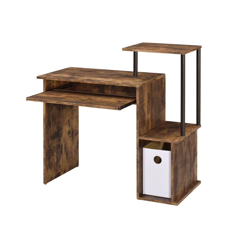 Lyphre Weathered Oak & Black Finish Computer Desk