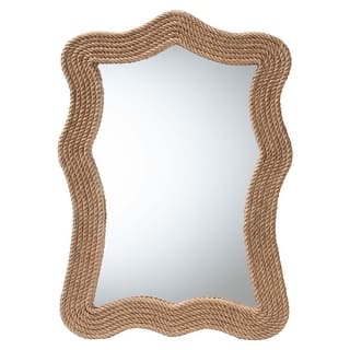 Quiana Coastal Woven Rope Accent Wall Mirror - Natural