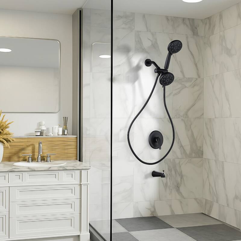WOWOW Single-handle 7-Spray Dual Shower Head with Tub Spout