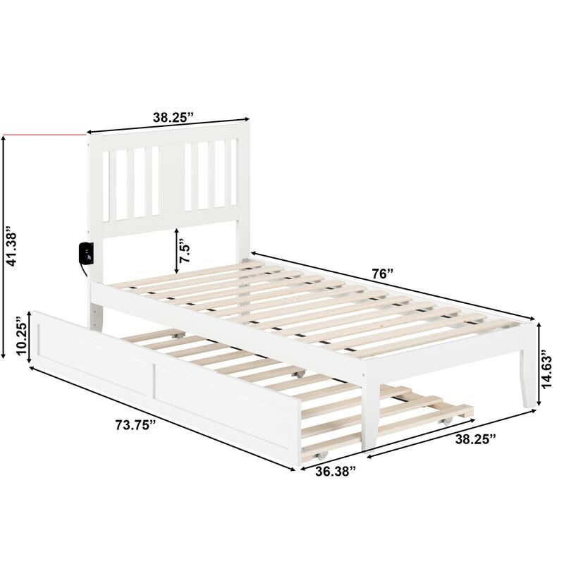 Tahoe Bed with USB Turbo Charger and Twin Trundle