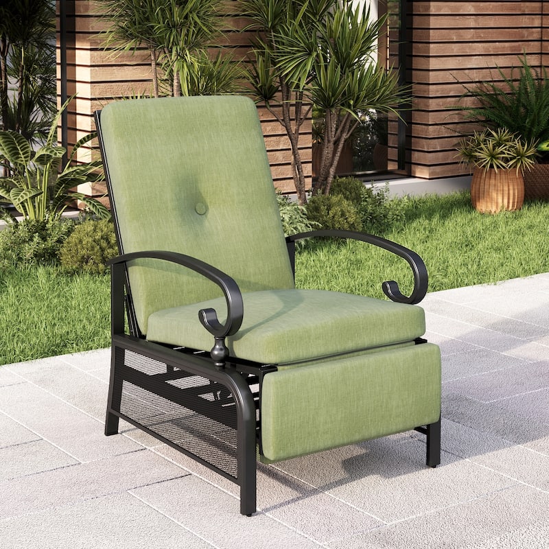 MAISON ARTS Adjustable Recliner Lounge Chair & Bistro Table Set - Perfect for Outdoor, Patio, Garden, and Porch