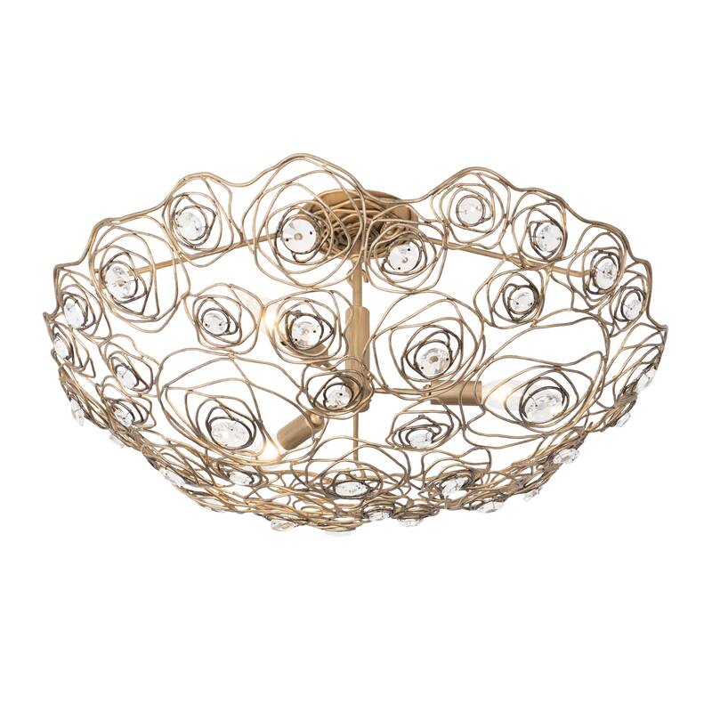 Varaluz Ethereal Rose 3-Light Inverted Semi-Flush Ceiling Light - Havana Gold Ombre
