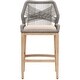 preview thumbnail 2 of 3, Counter Stool with Wooden Legs and Rope Back, Gray and Brown