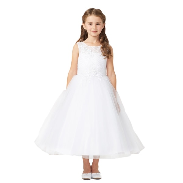 girls white bridesmaid dress
