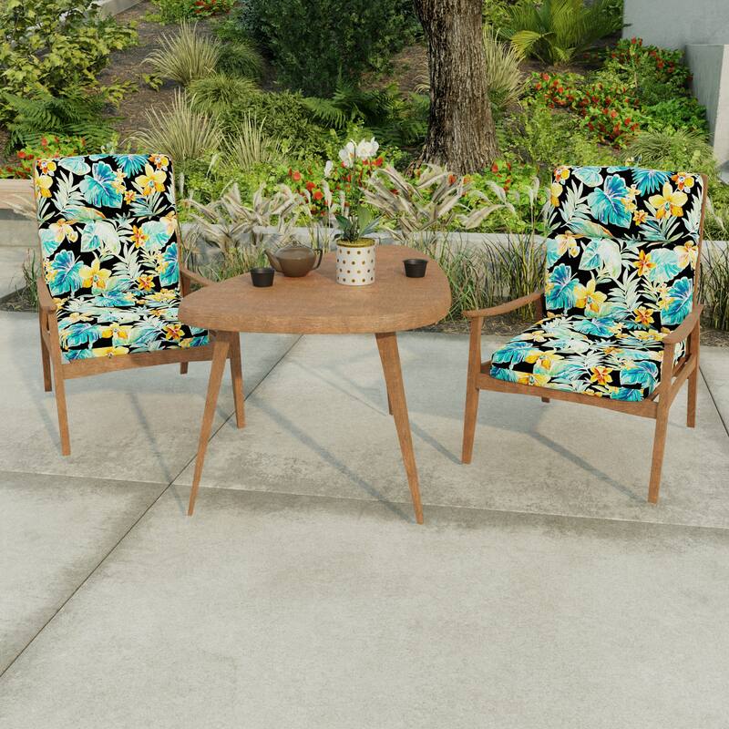 22" x 44" Outdoor Chair Cushion with Ties and Loop - 44'' L x 22'' W x 4'' H