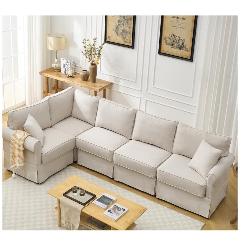 Modern Upholstered Modular L-shaped Sectional Sofa