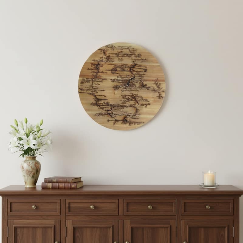 HomeRoots 18" X 18" Black And Brown Wood Hanging Wall Decor - Brown/Black - 18.00 in. x 18.00 in.  x 1.25 in.