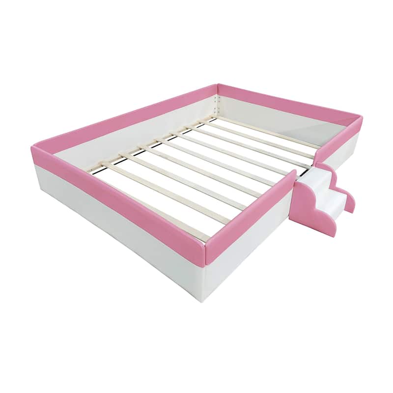 Upholstered Daybed with Fence and Stairs,A Fun and Comfortable Addition