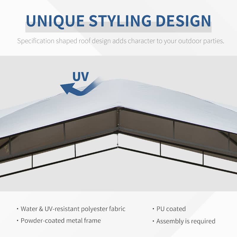 Outsunny 10x10-foot Steel Soft Top Canopy Gazebo