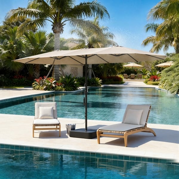 heavy duty patio umbrella for sale Ultra Large 13 ft(L) x 6ft (W) x 7.6Ft (H) ft Provides Added Shade with its large Double Yardgrace - 12 ft. Heavy