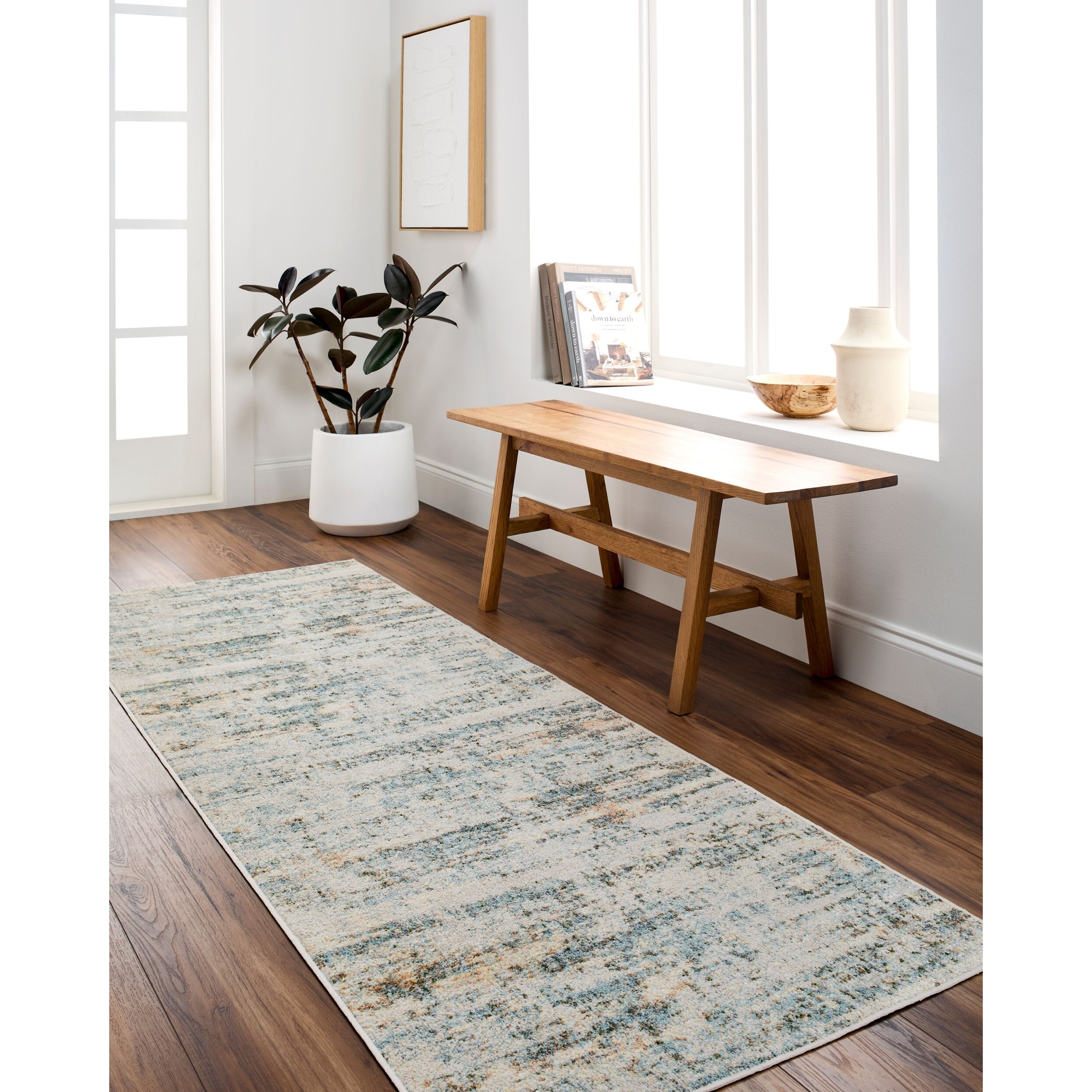 Livabliss Industrial Lillian Abstract Washable Area Rug.