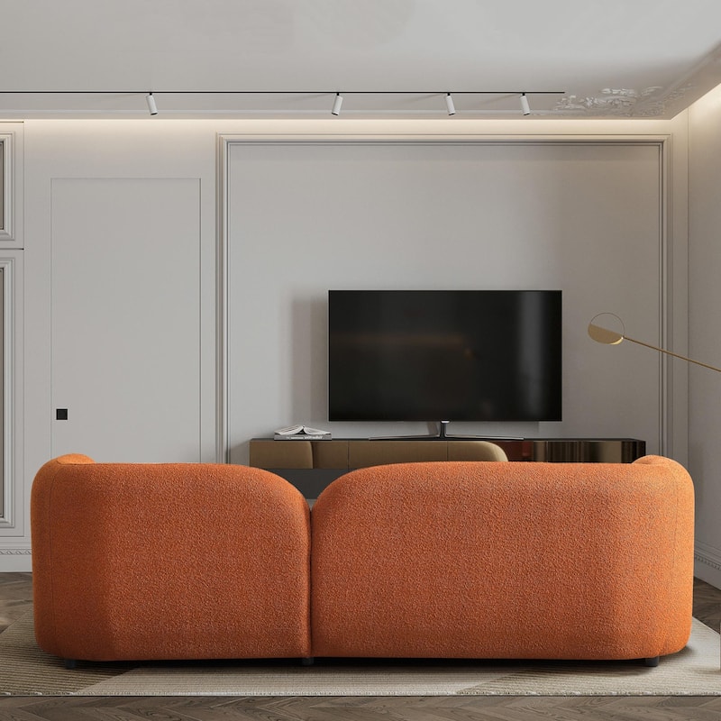 Milet Luxury Modern Boucle Fabric Curved Arm Sofa