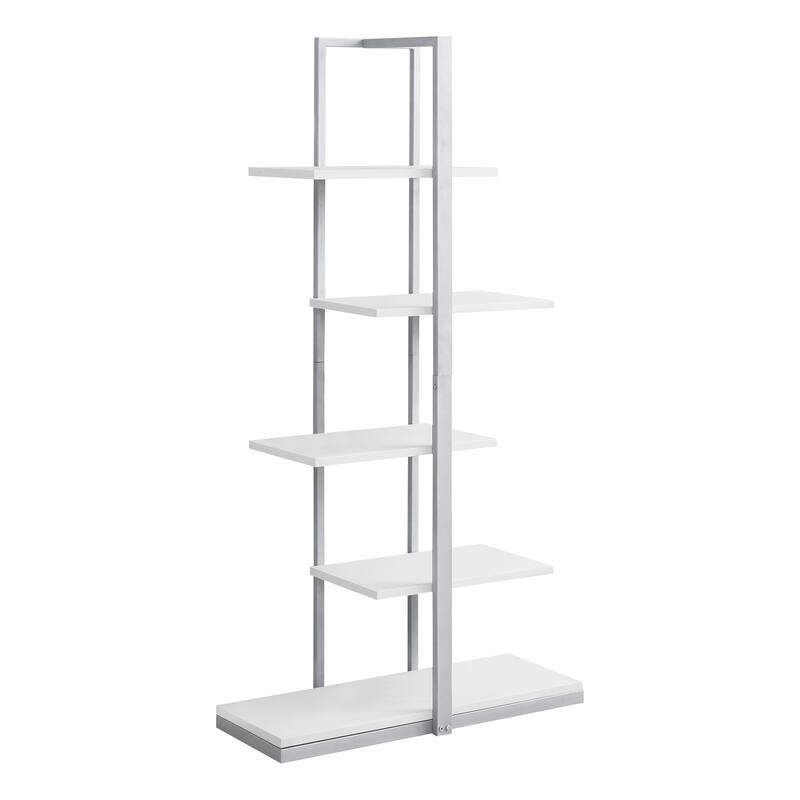 48-Inch High 4-Shelf Freestanding Bookcase with Metal Frame and Wooden Shelves for Storage and Display - 72