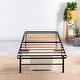 preview thumbnail 5 of 7, Black Steel Bed Frame with Wicker Wood Slats, 14inch Height, Center Support Legs, Box Spring-Free Platform Design