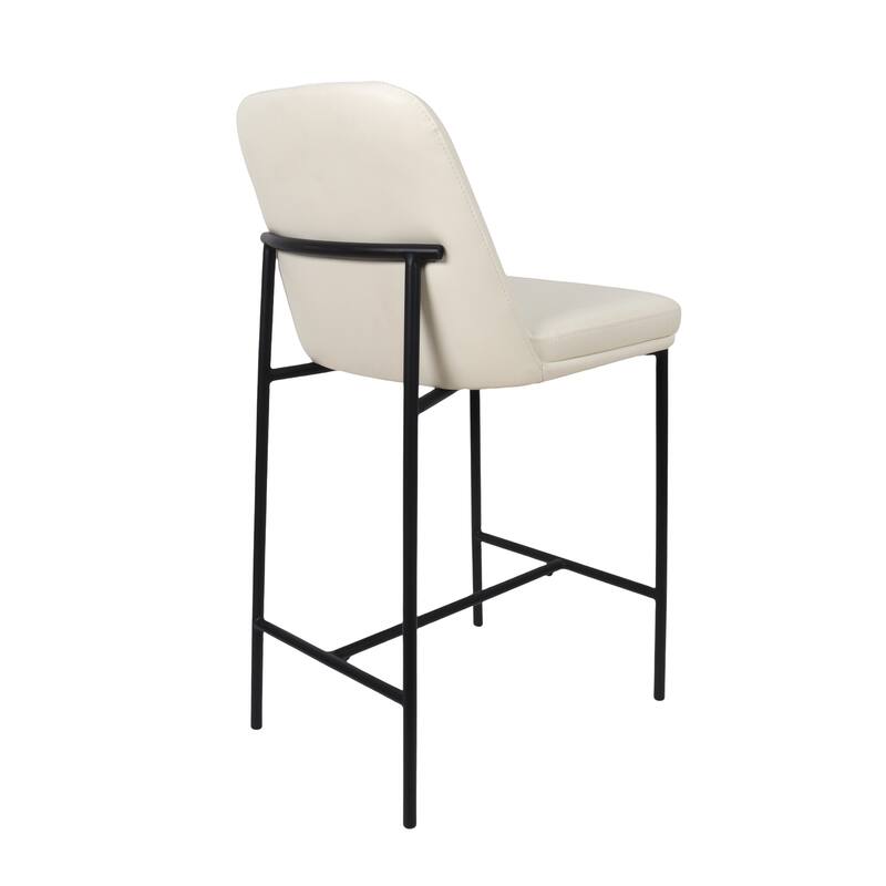 Manhattan Comfort Loft Vegan Leather Metal Counter Stool - Set of 2