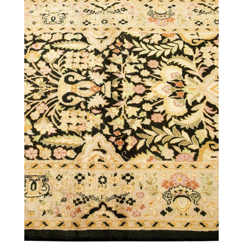 Overton Handknotted Wool Traditional Oriental Black Runner