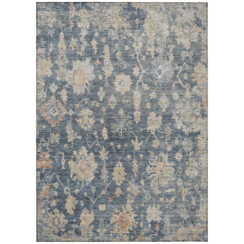 Machine Washable Indoor/ Outdoor Casual Traditional Chantille Rug