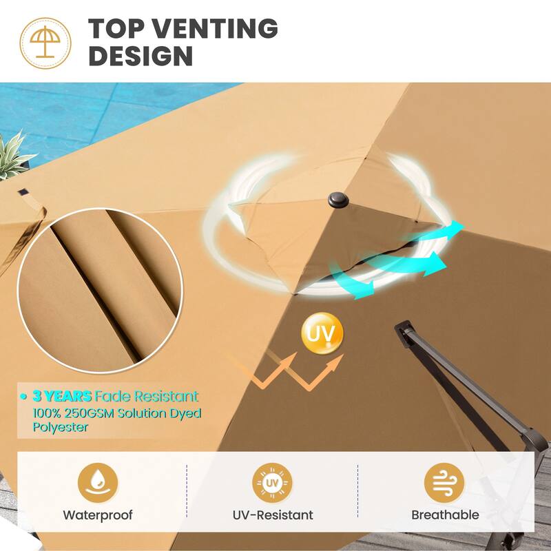 9 FT x 11.5 FT Outdoor Patio Cantilever-Offset Umbrella