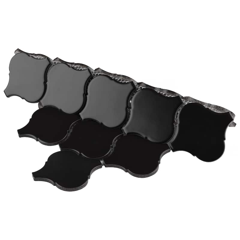 Merola Tile Metro Lantern Matte Black 9-1/2" x 10-3/4" Porcelain Floor and Wall Tile