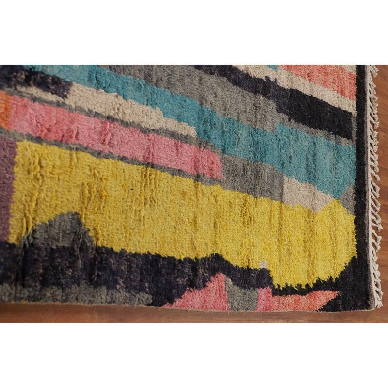 Multicolor Moroccan Oriental Area Rug Handmade Wool Carpet - 8'10" x 13'0"
