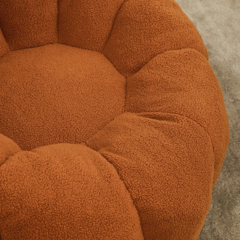Comfortable Bean Bag Chair Orange Sofa Chair with Armrests, Leisure Chair Lounge Chair Upholstered Chair