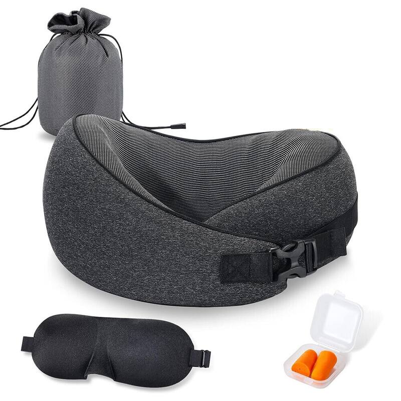 Travel Pillow 100 Pure Memory Foam Neck Pillow with 3D Contoured Eye