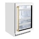 preview thumbnail 11 of 68, ZLINE 24 in. Touchstone 151 Can Beverage Fridge With Solid Stainless Steel Door White Matte/Polished Gold