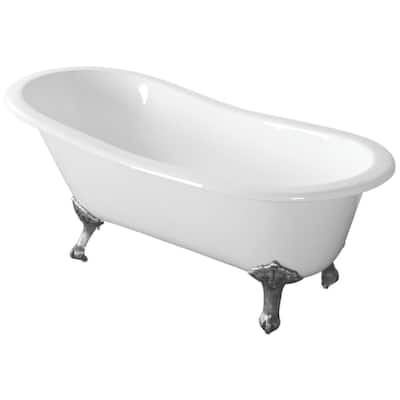 Kingston Brass Aqua Eden 67" Cast Iron Clawfoot Tub