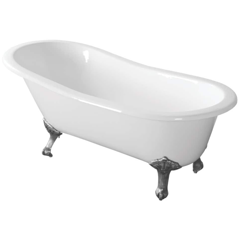 Kingston Brass Aqua Eden 67" Cast Iron Clawfoot Tub